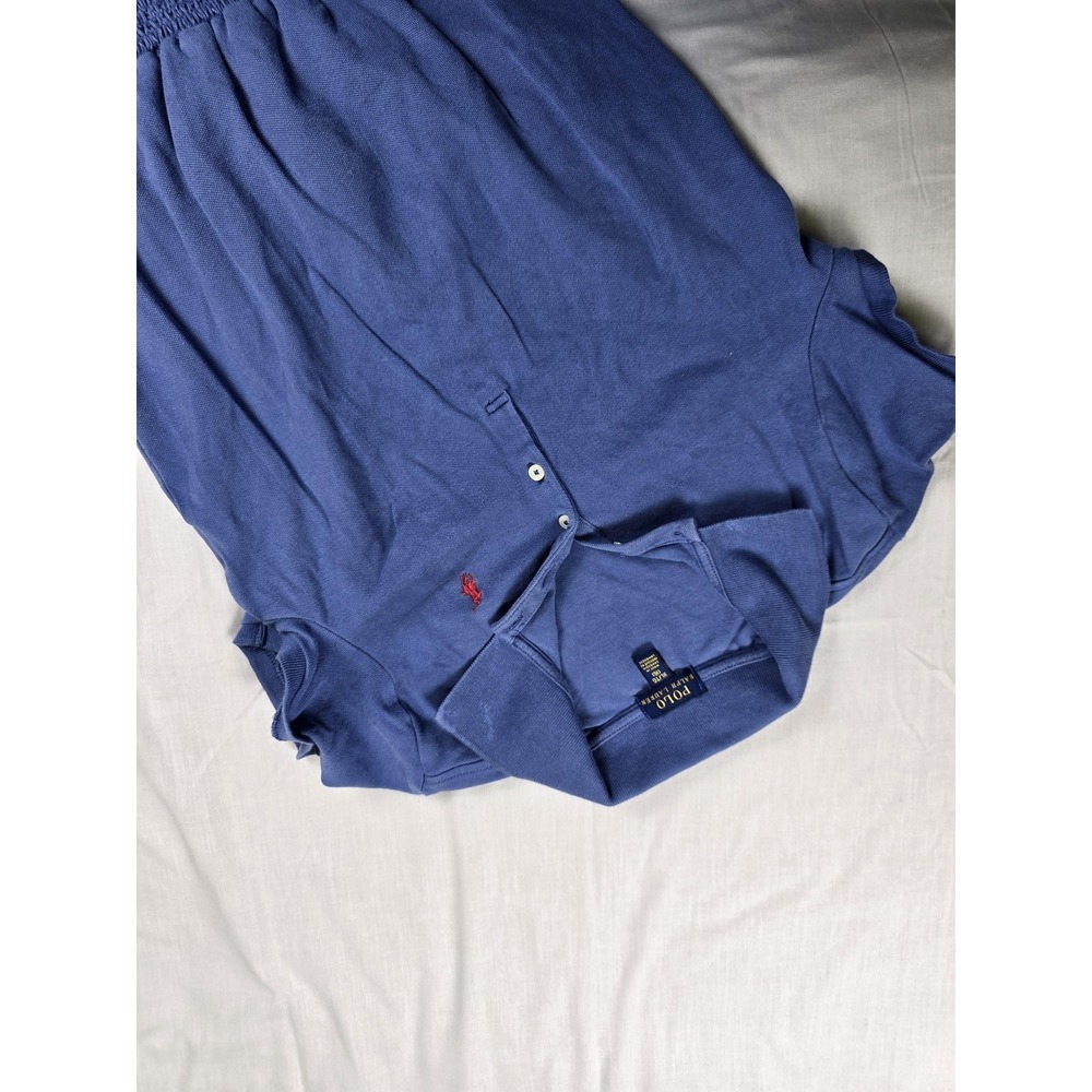 Polo Ralph Lauren Dress Girls XL Blue Short Sleeve Collared Polo Red Pony Preppy